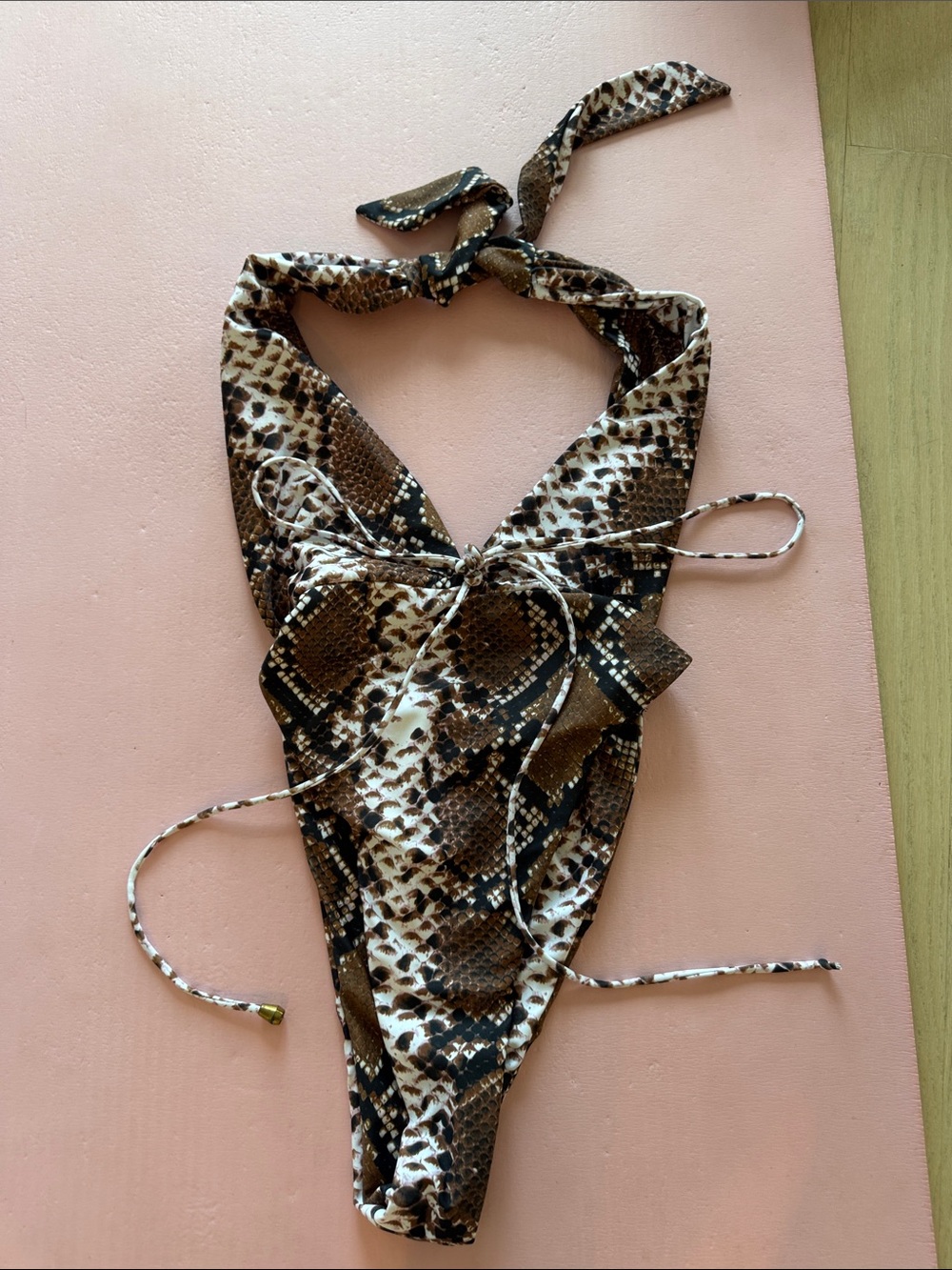 Matte Collection- body suit halter top and adjustable tie for waist line